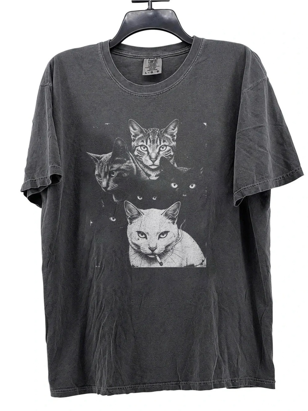 Edgy Grunge Mafia Cats Comfort Colors Pepper Graphic Tee